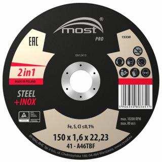 Rezný kotúč 150 x 1,6 mm MOST PRO METAL + INOX typ 41
