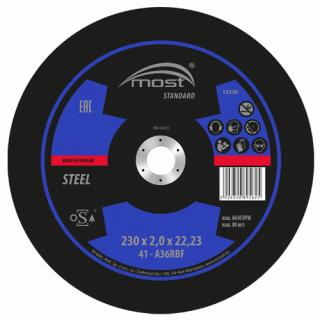 Rezný kotúč 230 x 2,0 x 22,23 mm MOST STANDARD METAL typ 41