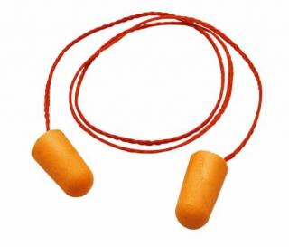 Zátkové chrániče sluchu so šnúrkou 3M 1100 SNR 37 dB oranžové