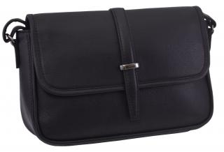 Dámska kožená crossbody kabelka čierna 250117