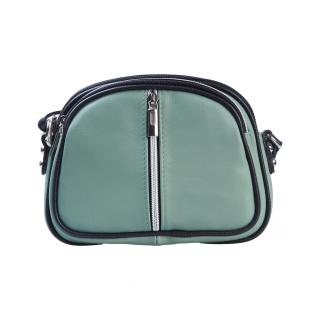 Dámska kožená kabelka crossbody zelená