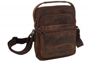 Pánske kožené crossbody hnedné 250913