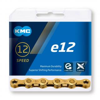 Reťaz KMC e12 Ti-N Gold pre elektrobicykle, 12 Speed