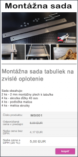 Montážna sada pre tabuľku A5 (Prichytenie tabuľky proti krádeži)