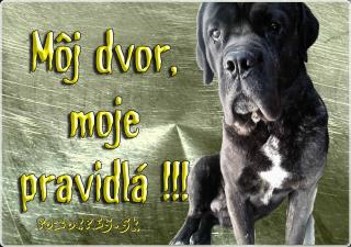 Pozorpes.sk,  výstražná tabuľka  (Cane Corso)