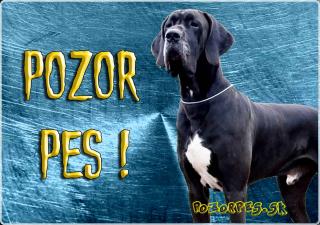 Pozorpes.sk,  výstražná tabuľka (Doga)