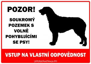 Pozorpes.sk,  výstražná tabuľka (Írsky vlkodav)