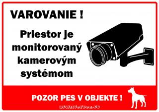 Pozorpes.sk,  výstražná tabuľka (Kamerový systém)