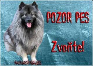 Pozorpes.sk, výstražná tabuľka (Nemecký vlčí špic)