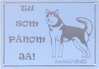 Pozorpes.sk,  výstražná tabuľka nerezová pieskovaná (Alijašský malamut)