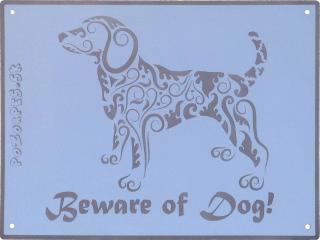 Pozorpes.sk,  výstražná tabuľka nerezová pieskovaná (Beware of dog )