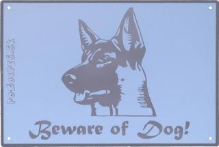 Pozorpes.sk,  výstražná tabuľka nerezová pieskovaná (Beware of dog)