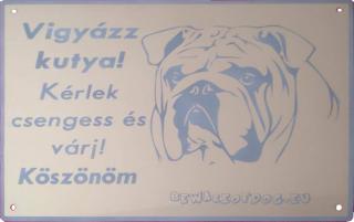Pozorpes.sk,  výstražná tabuľka nerezová pieskovaná (French bulldog - stainless signs -  hungary)
