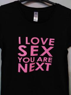 Tričko s motívom I love sex (I love sex)