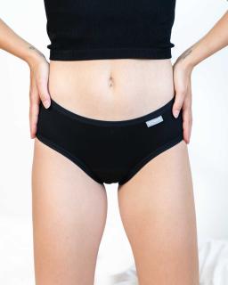 Denné menštruačné nohavičky TENCEL modal s BIO organickou bavlnou čierne - stredná menštruácia Veľkosť: L