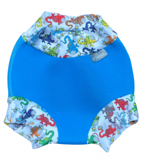 Neoprénové plavky  Veľkosť M 7-10 kg- rôzne vzory Vzor: Modré chameleon