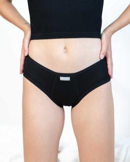 Nočné menštruačné nohavičky TENCEL modal s MERINO vlnou čierne - silná menštruácia Veľkosť: L