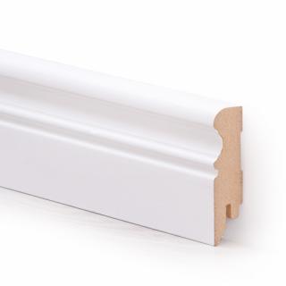 Biela MDF LEPD  - soklová lišta dĺžka 2,6 m, výška 80mm, cena za 1 ks (KRONO Biela MDF)