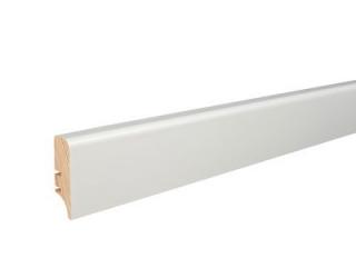 Biela PW46  - drevená soklová lišta dĺžka 2,2 m, výška 46mm, cena za 1ks (Biela 46 mm)