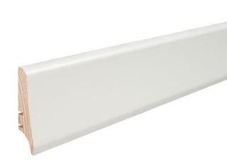 Biela PW58  - drevená soklová lišta dĺžka 2,2 m, výška 58mm, cena za 1ks (Biela 58 mm)