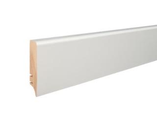 Biela PW70  - drevená soklová lištadĺžka 2,2 m, výška 70mm, cena za 1ks (Biela 70 mm)