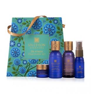 Spa Ceylon - DE-STRESS - Discovery Set - sprchový gél 50 ml + telové mlieko 50 ml + sprejová hmla 30 ml + masážne sérum 60 ml darčeková sada