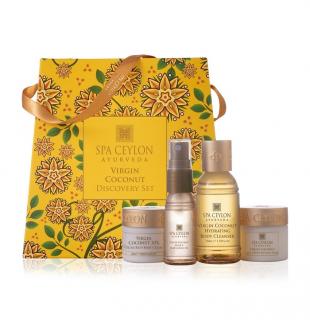 Spa Ceylon - VIRGIN COCONUT - Discovery Set - telový peeling 30 g + telové maslo 30 g + mydlo 50 g + sprchový gél 50 ml - darčeková sada