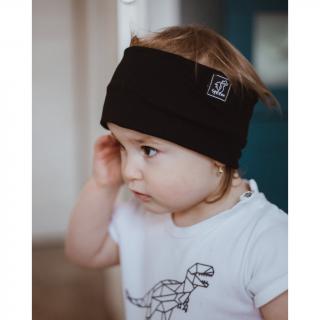 Čierna detská čelenka - Basic / pre bábätká, deti aj dospelých Veľkosť: 1