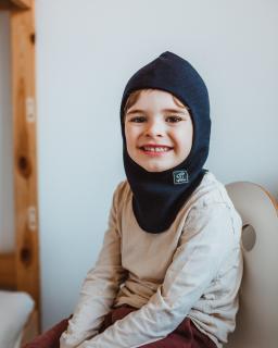 Merino kukla na zimu - tmavomodrá / dvojvrstvová Veľkosť: 1
