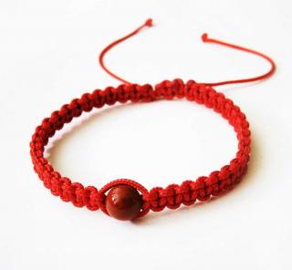 Červený shamballa náramok - jaspis červený (Shamballa náramok s liečivým kameňom jaspisom červeným)