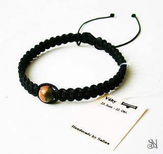 Čierny shamballa náramok pre znamenie váhy s unakitom (Čierny náramok s unakitom)