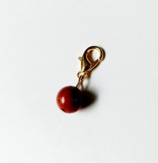 Prívesok na VARIA náramok z chirurgickej ocele - jaspis červený (Oceľový prívesok na VARIA náramok s jaspisom červeným)