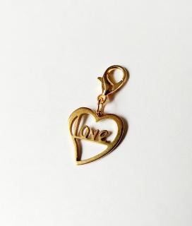 Prívesok na VARIA náramok z chirurgickej ocele - love (Oceľový prívesok na VARIA náramok so srdcom)