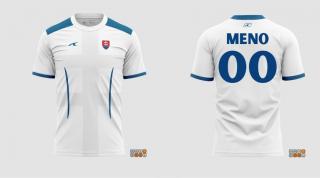 Futbalový dres Slovensko / Slovakia biely pánsky s vlastným menom a číslom