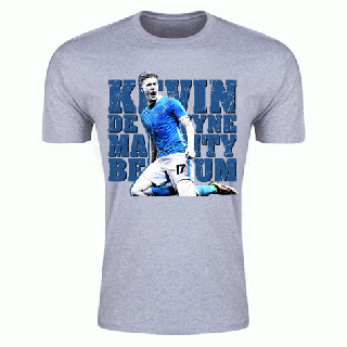 Gildan Manchester City Kevin De Bruyne tričko šedé pánske - SKLADOM