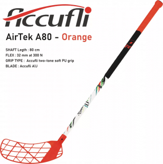 Florbalová hokejka ACCUFLI AirTek A80 Orange Dĺžka: 80cm, Ohyb: Ľavá