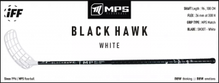 Florbalová hokejka MPS BLACK HAWK Black/White IFF Dĺžka: 96cm, Ohyb: Ľavá