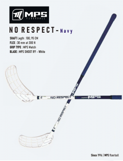 Florbalová hokejka MPS NO RESPECT Navy Dĺžka: 100cm, Ohyb: Pravá