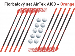 Florbalový set ACCUFLI AirTek A100 - Orange Dĺžka: 100cm, Ohyb: 6L/4P