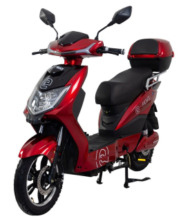 Elektroskúter RACCEWAY® E-FICHTL®, červený-lesklý s batériou 20Ah