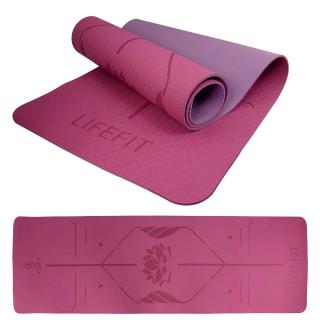 Podložka LIFEFIT YOGA MAT LOTOS DUO, 183x58x0,6cm, bordová