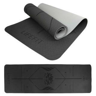 Podložka LIFEFIT YOGA MAT LOTOS DUO, 183x58x0,6cm, čierna