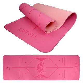 Podložka LIFEFIT YOGA MAT LOTOS DUO, 183x58x0,6cm, ružová