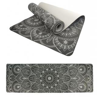 Podložka LIFEFIT YOGA MAT MANDALA DUO, 183x58x0,6cm, čierna