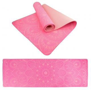 Podložka LIFEFIT YOGA MAT MANDALA DUO, 183x58x0,6cm, ružová