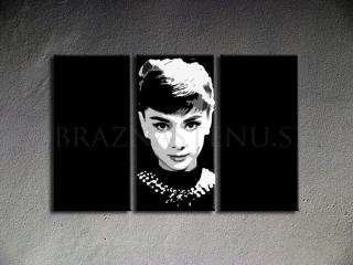 Maľovaný POP ART obraz Audrey HEPBHUR 120x80cm