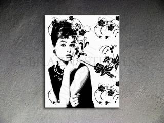 Maľovaný POP ART obraz na stenu Audrey HEPBURN