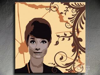 Maľovaný POP ART obraz na stenu Audrey HEPBURN