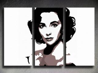 Maľovaný POP ART obraz na stenu Elizabeth Taylor