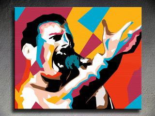 Maľovaný POP ART obraz na stenu  Freddie Mercury